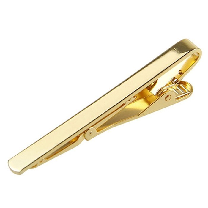 Gentleman Gold Silver Metal Simple Necktie Tie Clip Bar Clasp Practical Plain (gold) N2