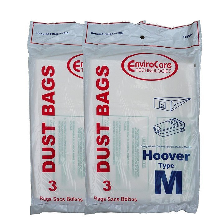 6 Hoover Dimension Canister Type M Vacuum Dust Bags, Fits all Dimension Vacuum Cleaners, HO-4010037M, 4010037M...