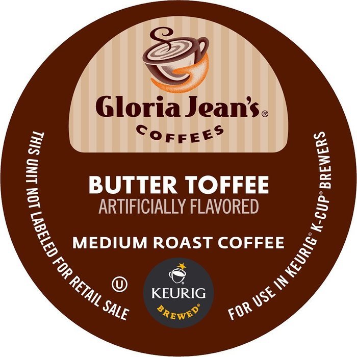 Gloria Jean's Butter Toffee, Keurig K-Cups, 72 Count N19