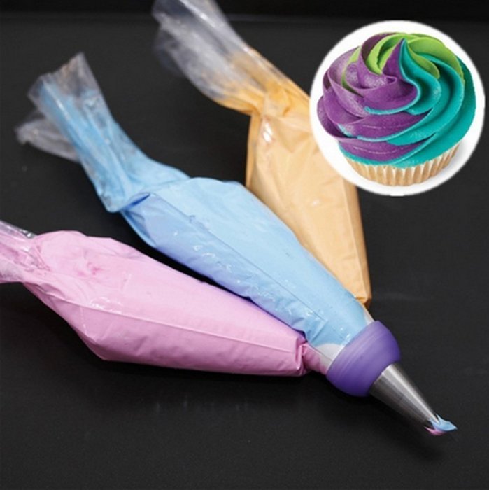 Special Life Creative 3 Color Icing Piping Cake Cream Baking Nozzle Converter Decorating Tool （2 Pieces） N4