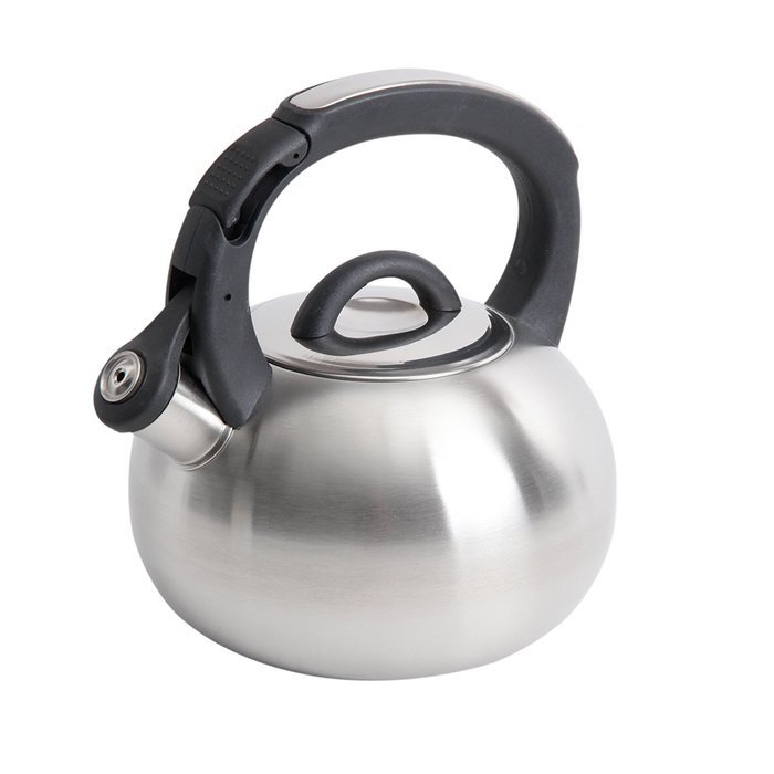 Mr Coffee Piper Shine Brushed Tea Kettle, 2 quart, Stainless Steel N2