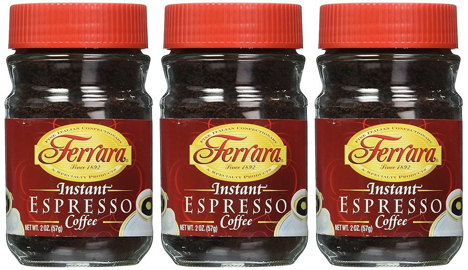 Ferrara Instant Espresso Coffee - Pack of 3 (2 oz each jar) N2