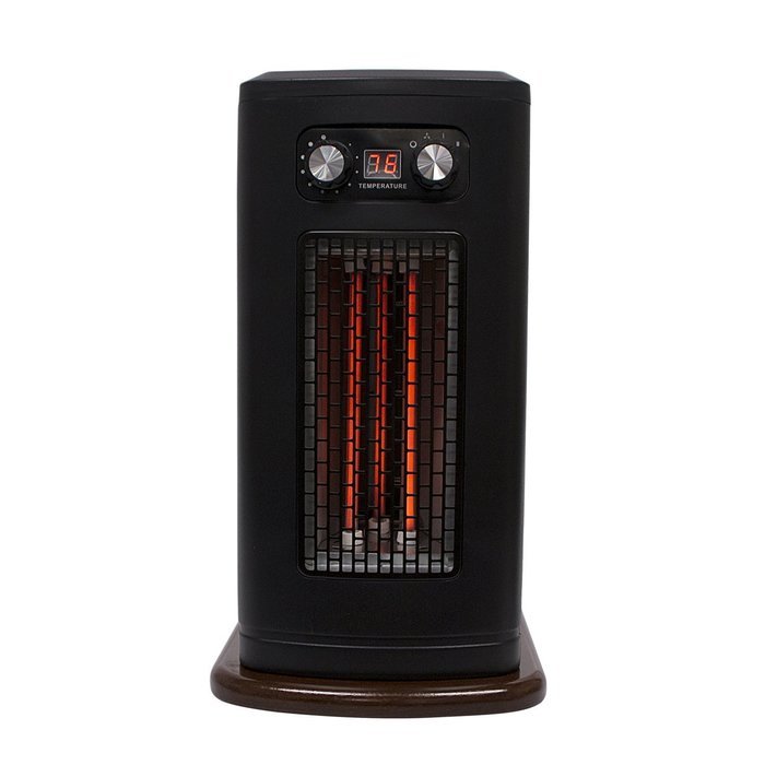 Ainfox 1500W Wooden Portable Fireplaces with 3 Infrared Quartz Tube Tower Heater Electric Free Standing N7
