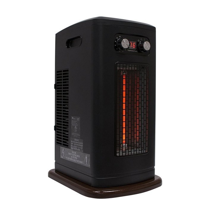 Ainfox 1500W Wooden Portable Fireplaces with 3 Infrared Quartz Tube Tower Heater Electric Free Standing N8