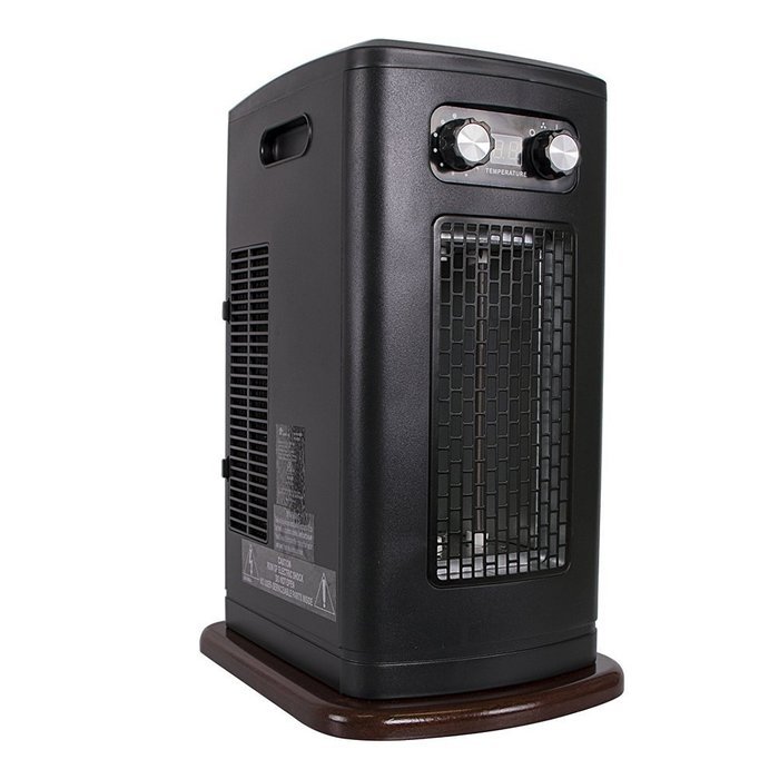 Ainfox 1500W Wooden Portable Fireplaces with 3 Infrared Quartz Tube Tower Heater Electric Free Standing N9