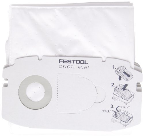 Festool 498410 Self Clean Filter Bag for CT MINI 5 pack by Tooltechnic Systems LLC