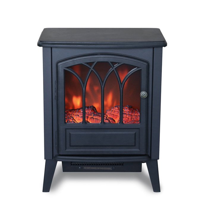 Free Standing Electric 1500W Fireplace Heater Fire Stove Flame Wood Log Portable N4
