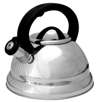 Premium Silver Modern Style 3 Quart Stainless Steel Rapid Heating Whistling Tea Kettle