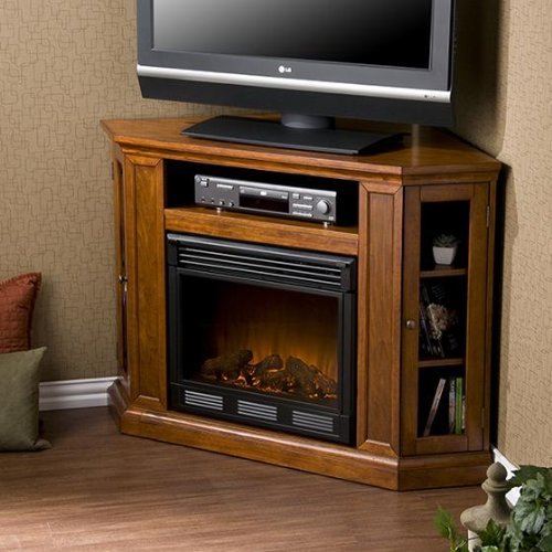 Preston Media Electric Fireplace, ELECTRIC, MAHOGANY N2