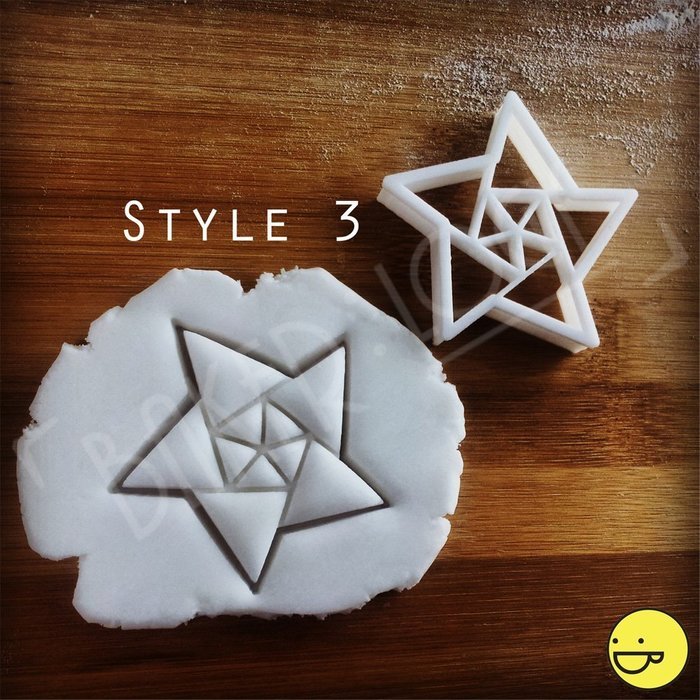 FULL SET: 5 Sided Star Cookie Cutters (Style 1, 2 and 3) N2