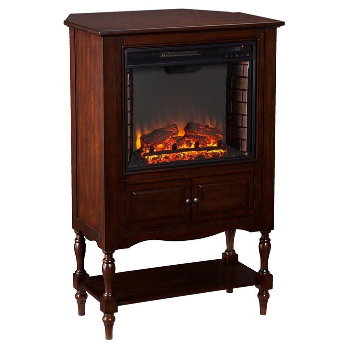Southern Enterprises Catalyne Vertical Console Fireplace - Mahogany N2