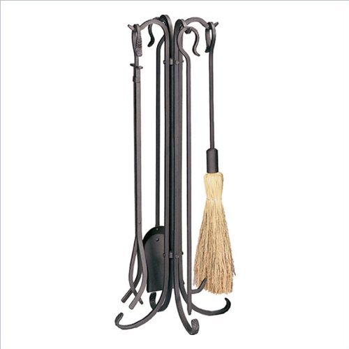 5-Piece Bronze Rustic Fireplace Tool Set