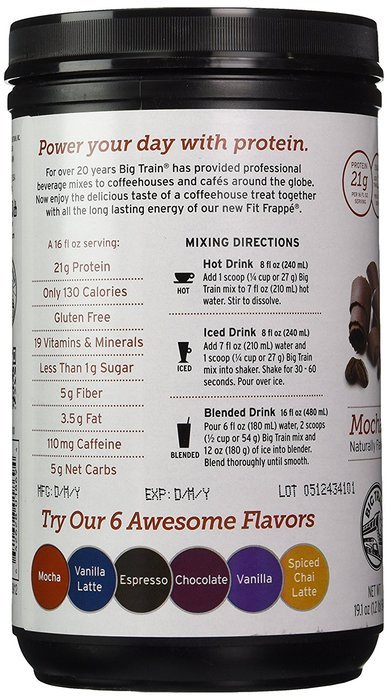 Fit Frappe Protein Drink Mix, Mocha, 19.1 Ounce