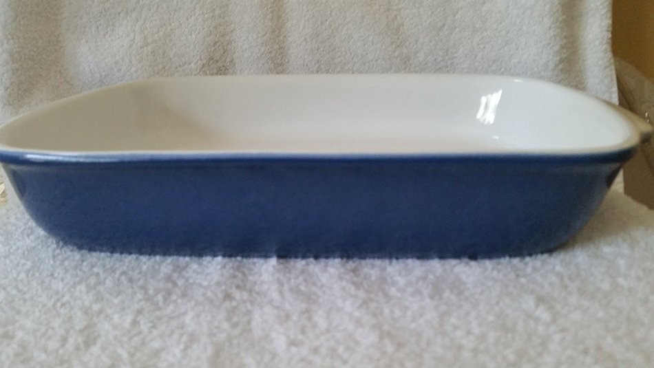 Vintage? Corelle Coordinates Stoneware Navy Blue Casserole Dish N2