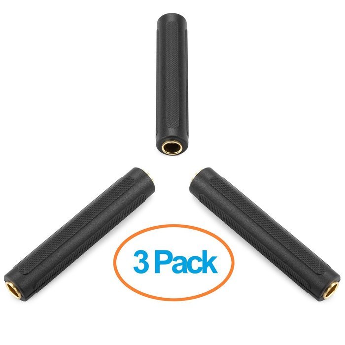 Aurum Cables 5-pack 6.35mm to 6.35mm Stereo Audio Coupler Adapter - Female to Female N4