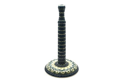 Polish Pottery Paper Towel Holder - Blue Spring Daisy