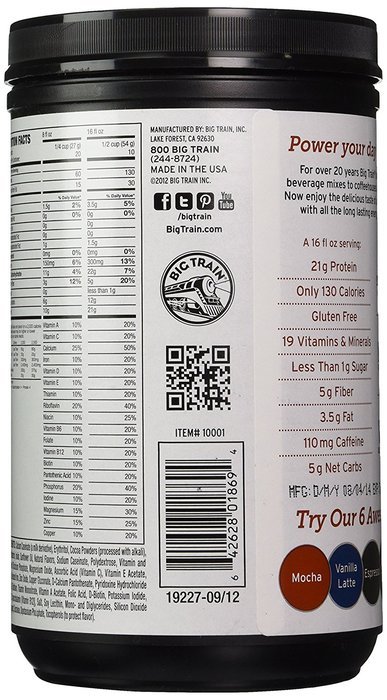 Fit Frappe Protein Drink Mix, Mocha, 19.1 Ounce N3