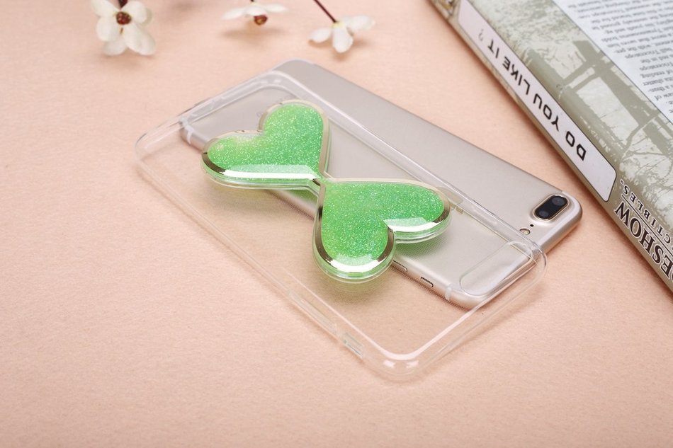 iPhone 7 Plus Case,Phezen Bling Glitter Soft Gel Clear TPU Case for iPhone 7 Plus,Glow in the Dark Luminous Heart... N16