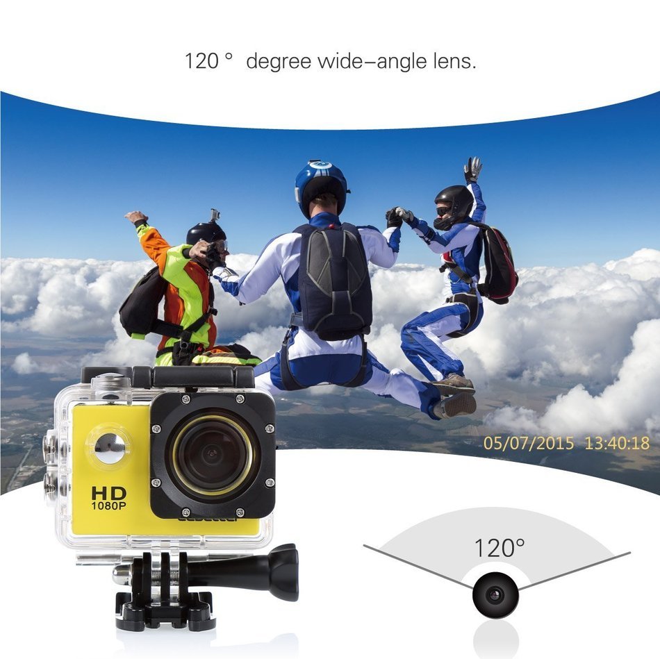 Blusmart Pro 710 12mp Sports Action Camera 120 Degree Waterproof Diving Video DVR with 2 Batteries and Free Accessories... N2