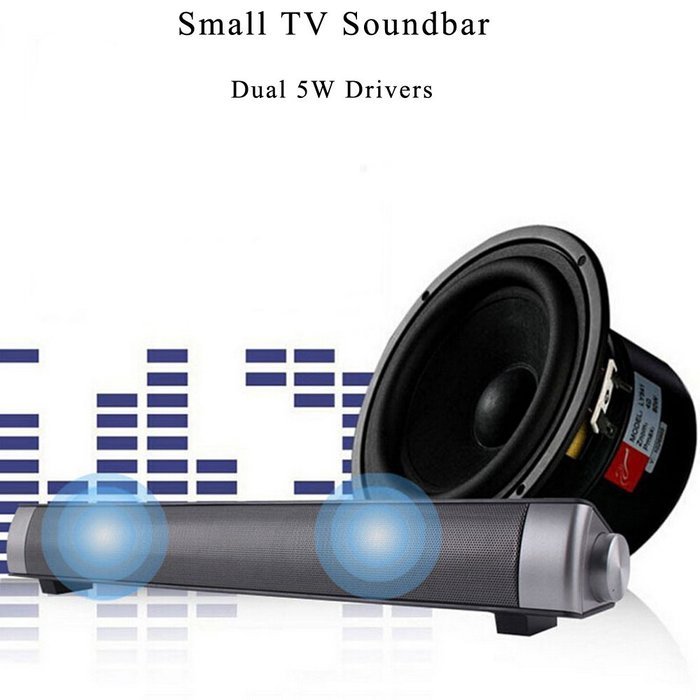 Lononvie Household TV Speaker,Wireless Bluetooth Soundbar(15.7in),10W with Subwoofer,Dual Drivers,Hands-free Calls...