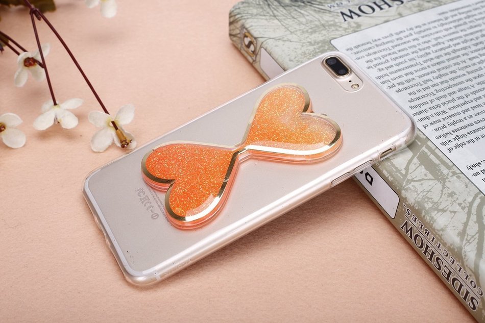 iPhone 7 Plus Case,Phezen Bling Glitter Soft Gel Clear TPU Case for iPhone 7 Plus,Glow in the Dark Luminous Heart... N27