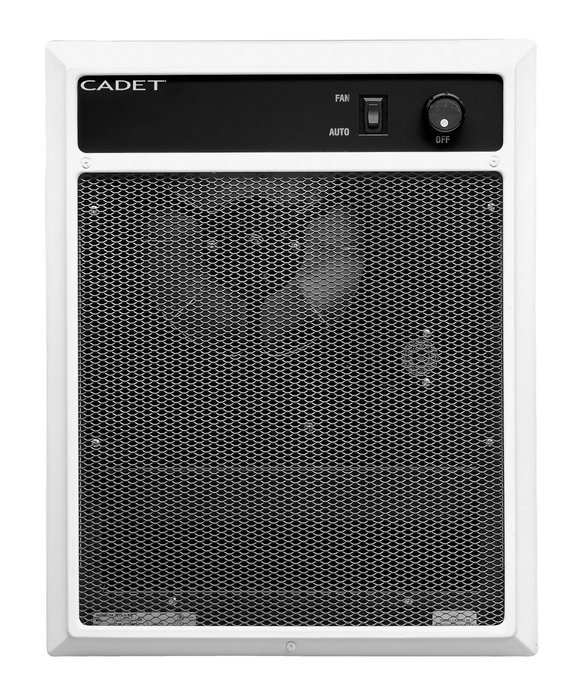 Cadet NLW Series 14-1/4 in. x 19-1/14 in. 2,000-Watt 208-Volt In-Wall Fan-Forced Electric Heater with Grill White