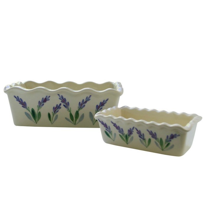 Large Ceramic Casserole Baker and Oven to Table 1 1/2 Quart Deep Serving Dish with Decorative Hand Painted Lavender... N8