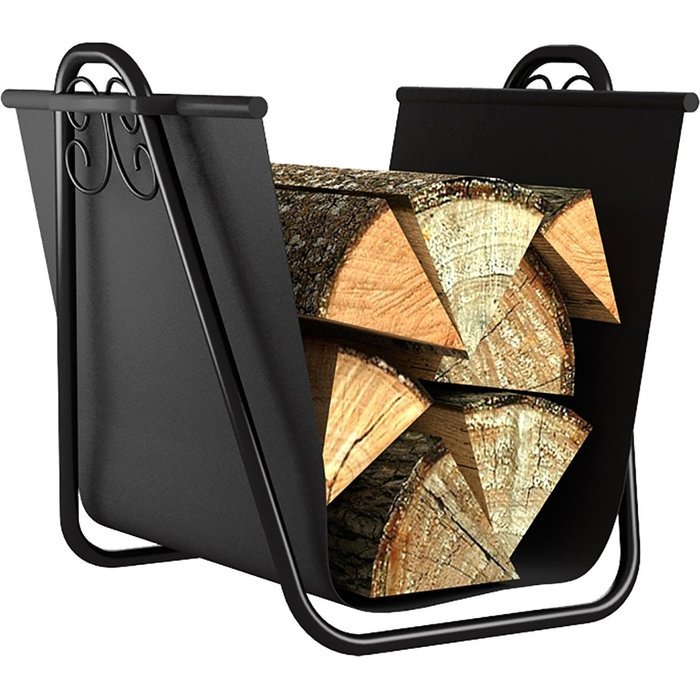Log Bin w Scrolls Tote Black