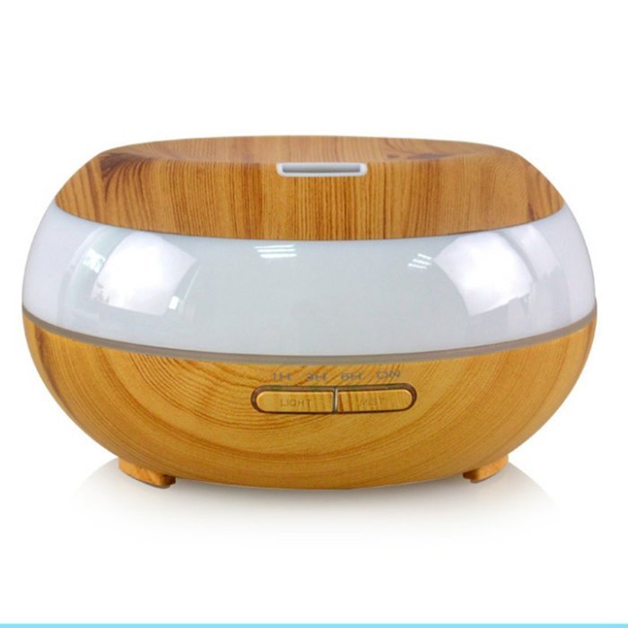 Essential Oil Diffuser Humidifier, Aliceclub 300ml Wood Grain Ultrasonic Cool Mist Humidifier with 7 Color LED... N4