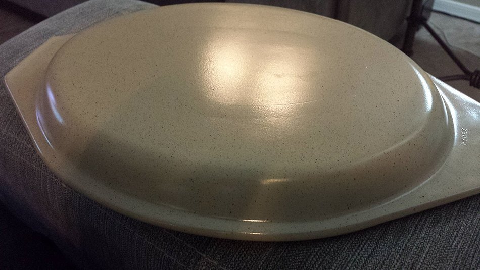 Vintage(1976) Pyrex #045 "Homestead" 2.5qt Oval Casserole with #945 Speckled Opal Pyrex Lid N4