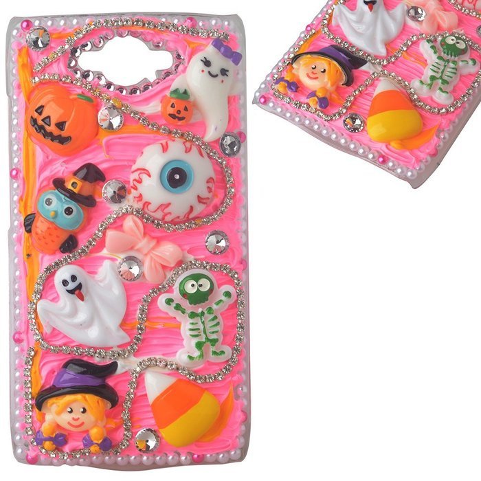 Spritech(TM) 3D Handmade Crystal Phone Case for Motorola Droid Turbo,Helloween Style Monster Pumpkin Design Smartphone...