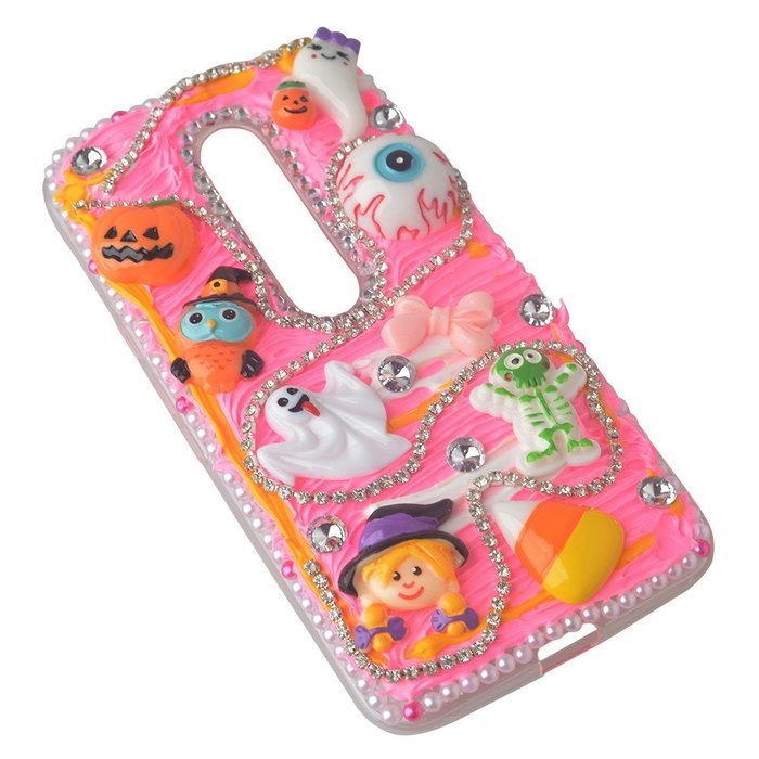Spritech(TM) 3D Handmade Crystal Phone Case for Motorola Droid Turbo,Helloween Style Monster Pumpkin Design Smartphone... N3