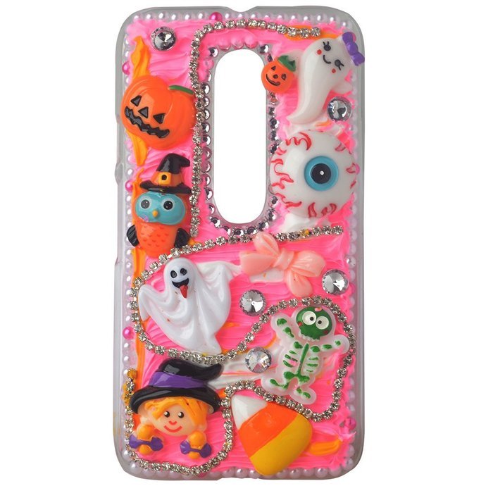 Spritech(TM) 3D Handmade Crystal Phone Case for Motorola Droid Turbo,Helloween Style Monster Pumpkin Design Smartphone... N4
