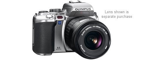 Olympus Evolt E500 8MP Digital SLR with 14-45mm f/3.5-5.6 & 40-150mm f/3.5-4.5 Zuiko Lenses