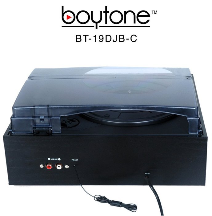 Boytone BT-19DJB-C 3-speed Turntable, 2 Built in Speakers Large Digital Display AM/FM, Cassette, USB/SD/AUX/MP3...