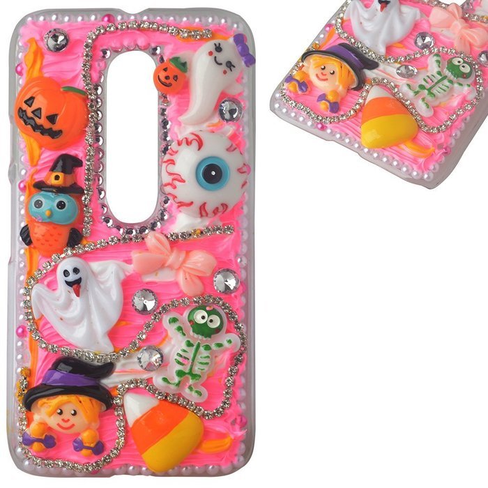 Spritech(TM) 3D Handmade Crystal Phone Case for Motorola Droid Turbo,Helloween Style Monster Pumpkin Design Smartphone... N8
