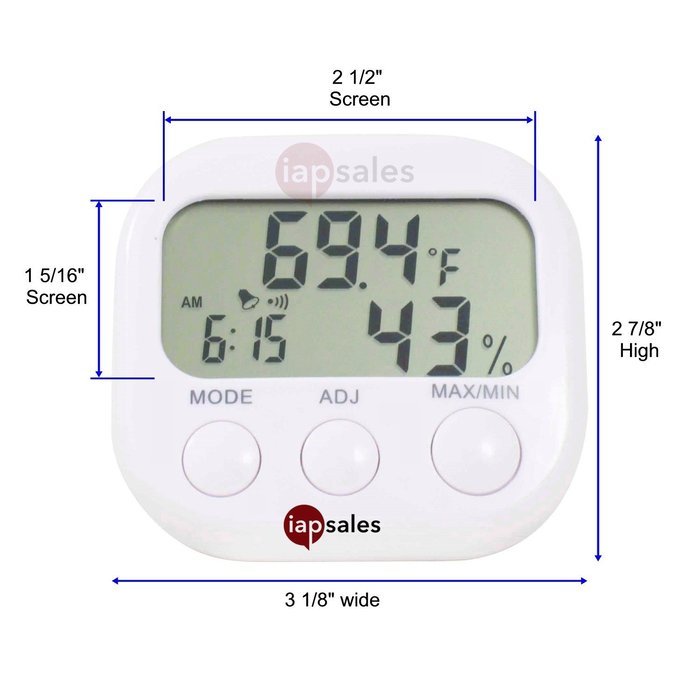 Indoor Thermometer &mdash; Hygrometer & Desktop Clock &mdash; Easy To Read & Accurate &ndash; Displays Temperature, Humidity and... N8