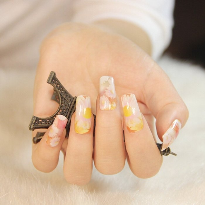 EVTECH(TM) 4 Pcs Rose Peony Carnation Flower Patterns Nail Polish Strips 12 double-ended Nail Decals Strips Nail... N27