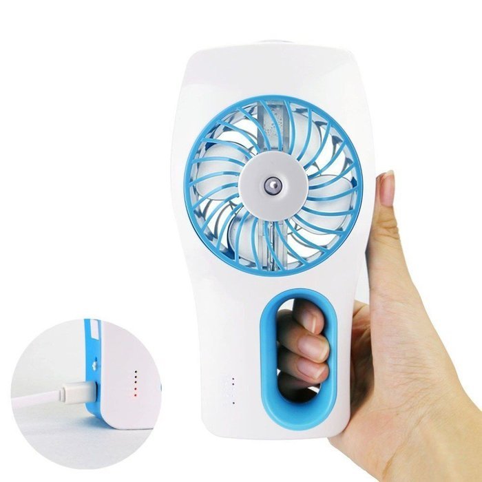 Meyoung Handheld USB Misting Fan with Personal Cooling Humidifier for Moisturizing, Home, Office and Travel (Blue) N5