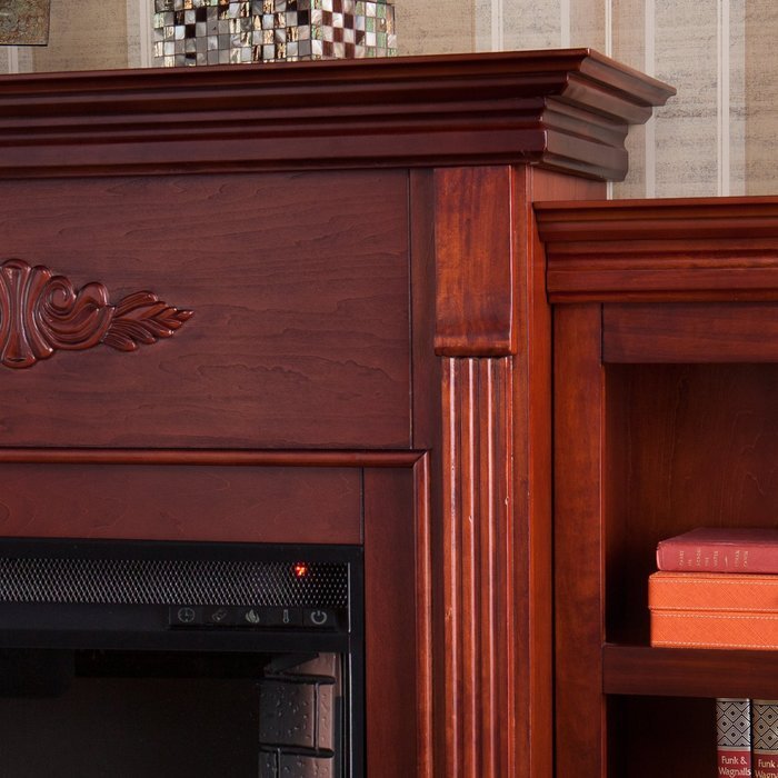 Tennyson Electric Fireplace w/ Bookcases - Ivory N9