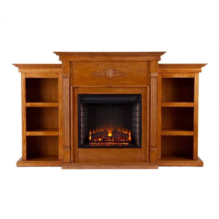 Tennyson Electric Fireplace w/ Bookcases - Ivory N11