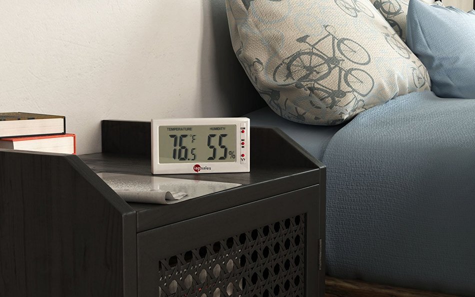 Easy to Read: Indoor Digital Thermometer and Humidity Meter. Large Digital Display Works in Celsius & Fahrenheit... N9