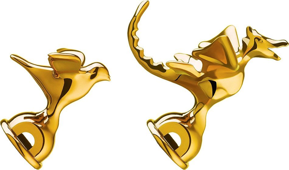 Alessi Whistles in Pa Brass Metallic Finish Limited Edition Of 9999 (Set of 2), Gold N3