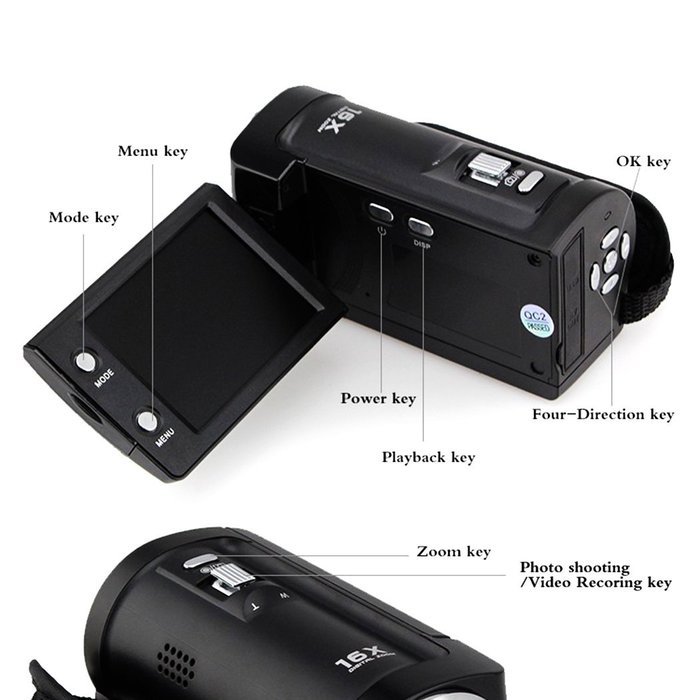 HD Camcorder, Bodecin Portable Handheld Digital 8&times;OpticalZoom CMOS 16.0 Mega Px Video Camera Equipped with Adjustable... N3