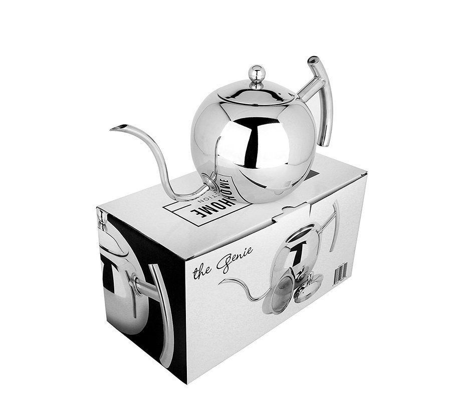 Nati & Home Stainless Steel Drip Coffee Kettle with Built-In Removable Tea Infusion - 1.1 L N7