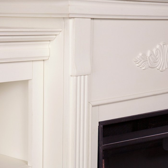 Tennyson Electric Fireplace w/ Bookcases - Ivory N16