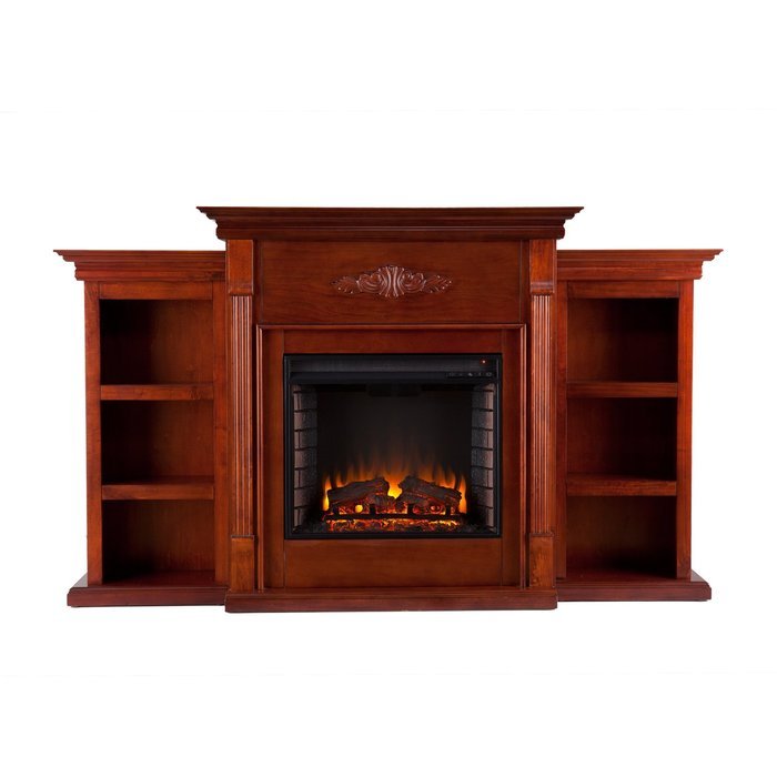 Tennyson Electric Fireplace w/ Bookcases - Ivory N17