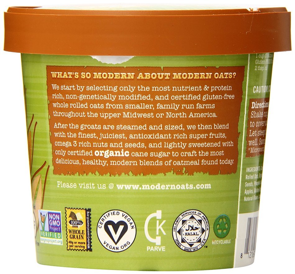 Modern Oats Apple Walnut Oatmeal, 2.6 Ounce (Pack of 12) N66