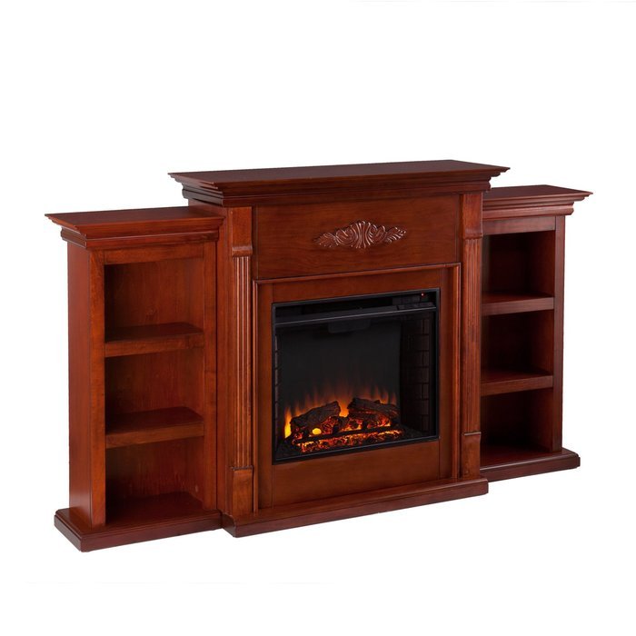 Tennyson Electric Fireplace w/ Bookcases - Ivory N19