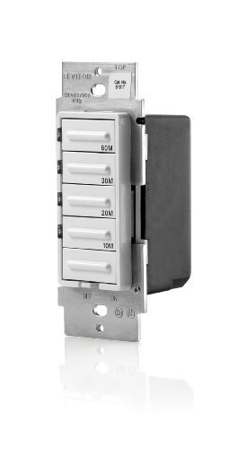 Leviton LTB60-1LZ Decora 1800W Incandescent/20A Resistive-Inductive 1HP Preset 10-20-30-60 Minute Countdown Timer...